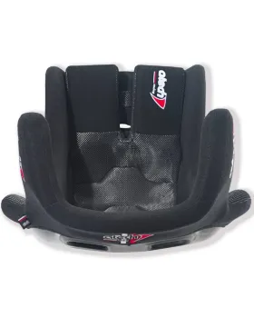 Preview: atech North Rennsportsitz in Schwarz, Ansicht von oben mit ergonomisch geformten Seitenwangen und gesticktem atech-Logo.