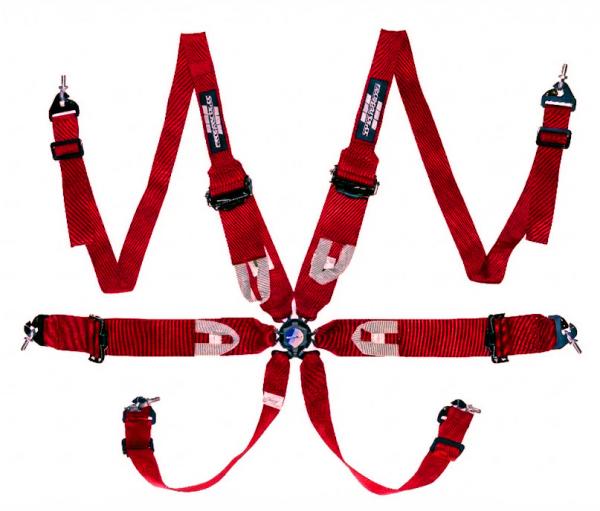 raceparts.cc® FHR 6-point harness, red