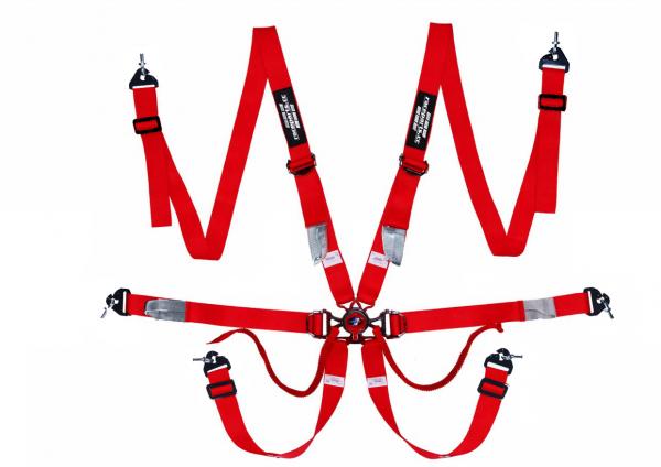 raceparts.cc FHR 6-point harness, red