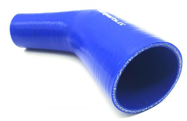 45° silicone elbow reducer, blue